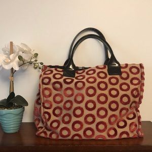 BIG Kate Landry Red Raised Polka Shopper Tote